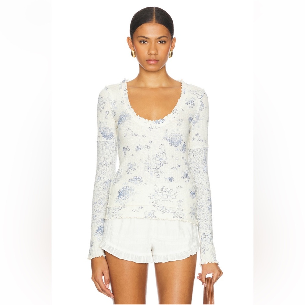 Free People Clover Printed Thermal Top